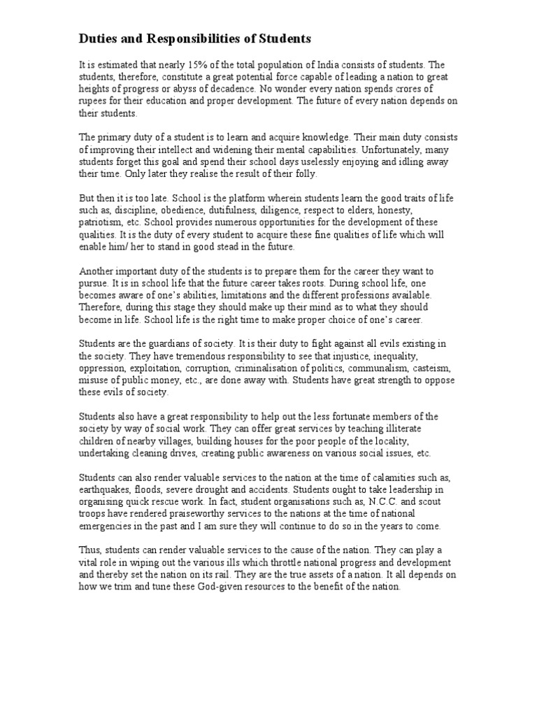 Free essay on responsibility image