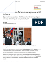Ecuador Raises Julian Assange Case With Labour