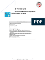 FT - Choses A Faire Avant de Quitter La Maison Fee - Fiche Technique - Editions Scrineo PDF