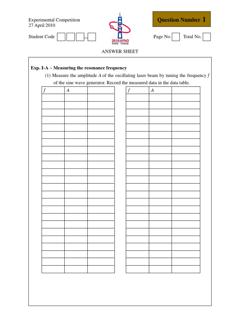 Resonance Frequency Experiment Guide | PDF
