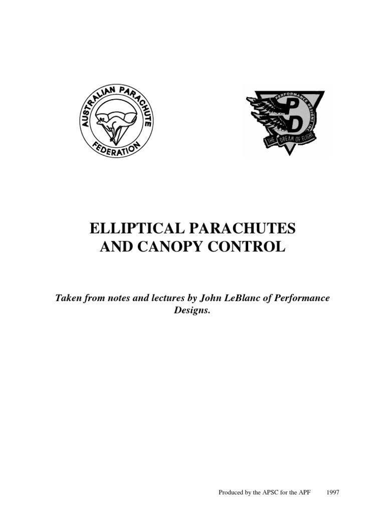 Elliptical Parachutes and Canopy Control PDF PDF Parachute Flight