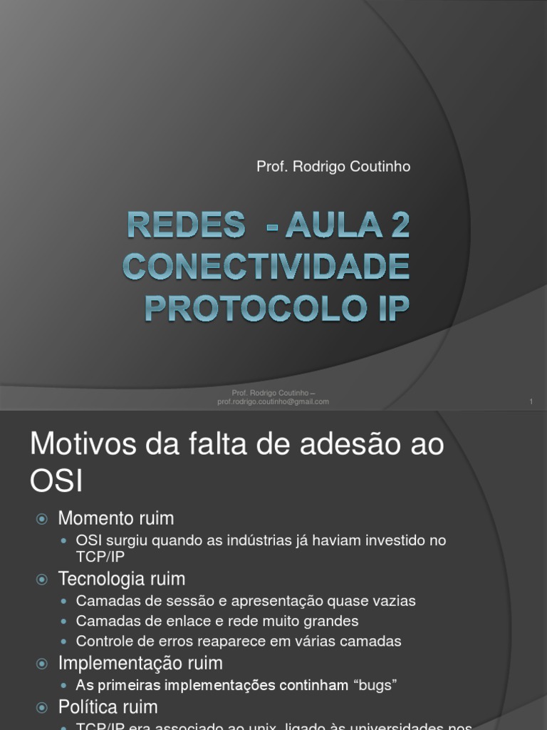 Análise dos Modelos OSI e TCP/IP | PDF | Protocolo de controle de ...