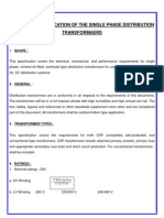 Technical Specification of The Single Phase Distribution Transformaers