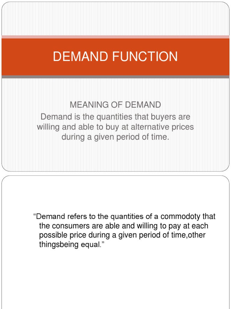 Demand Function Presentation | PDF