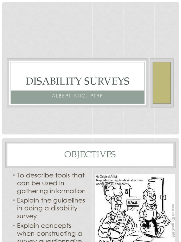 Disability Survey Guidelines and Tools | PDF