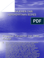 Manajemen Dan Kepemimpinan Bisnis