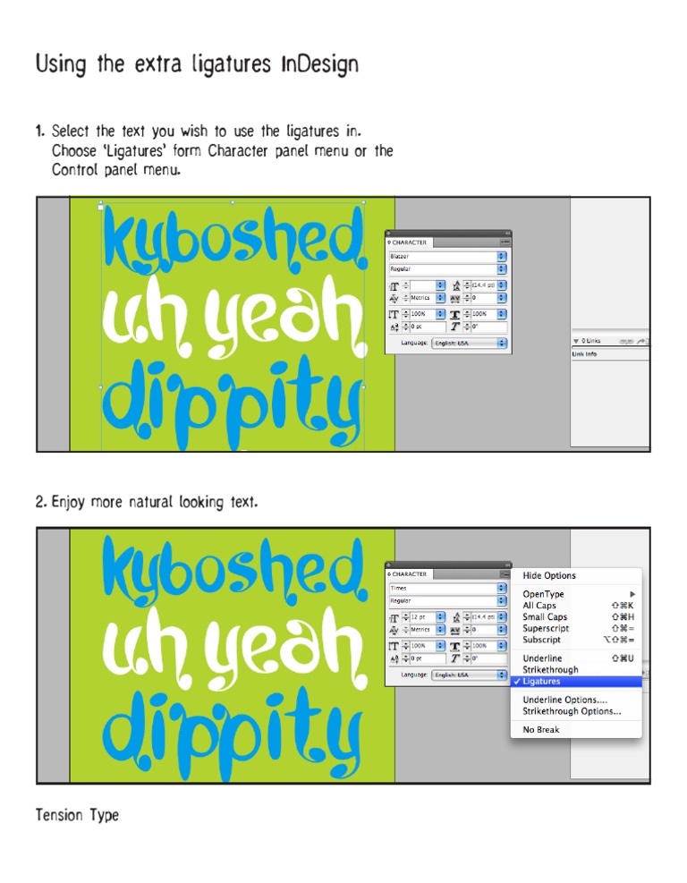 InDesign Ligatures Guide | PDF
