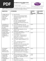 Roteiro - 9ºano - Movimento dos seres vivos
