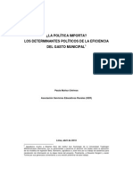 2010-04 LA POLÍTICA IMPORTA-determinantes de la eficiencia del gasto municipal