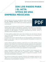 Cuáles Son Los Pasos para Obtener El Acta Constitutiva de Una Empresa Mexicana