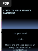 Ethics in HRM Human