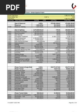 110 Bid Form