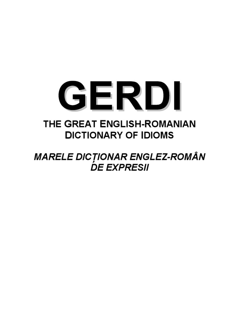 Great English Romanian Dictionary of Idioms PDF Preposition And