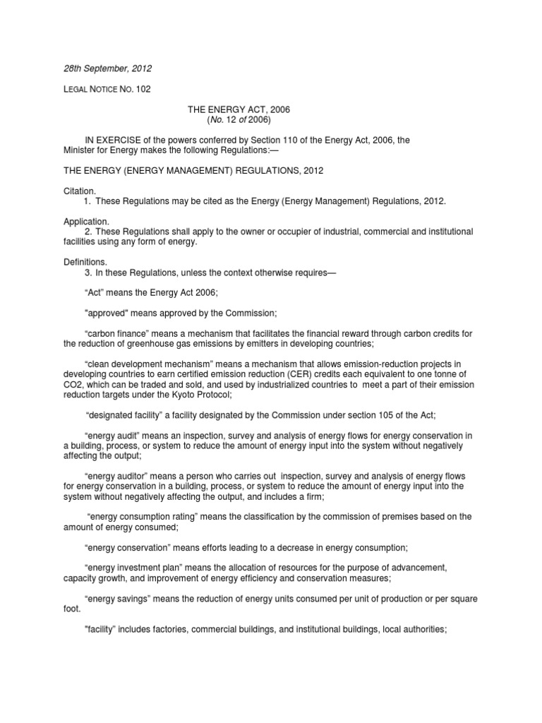Kenya Energy Management Regulations 2012 Audit Energy And Resource