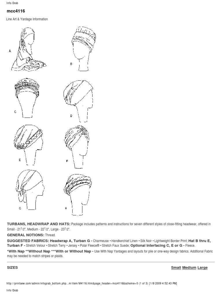 Free Simple Turban Pattern PDF | PDF | Home & Garden