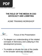 The Role of The Media in Advocacy and Lobbying