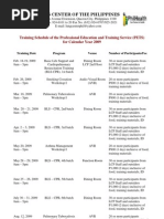 Download Lung Center of the Philippines 2009 Training and Workshops by Noel SN13378370 doc pdf