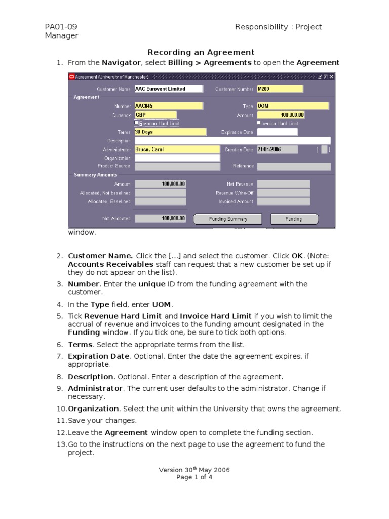 PA01-09 Recording An Agreement | PDF | Business | Finance & Money ...