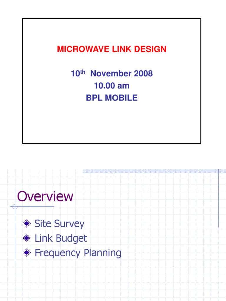 Microwave Planning Procedure PDF Radio Propagation Surveying