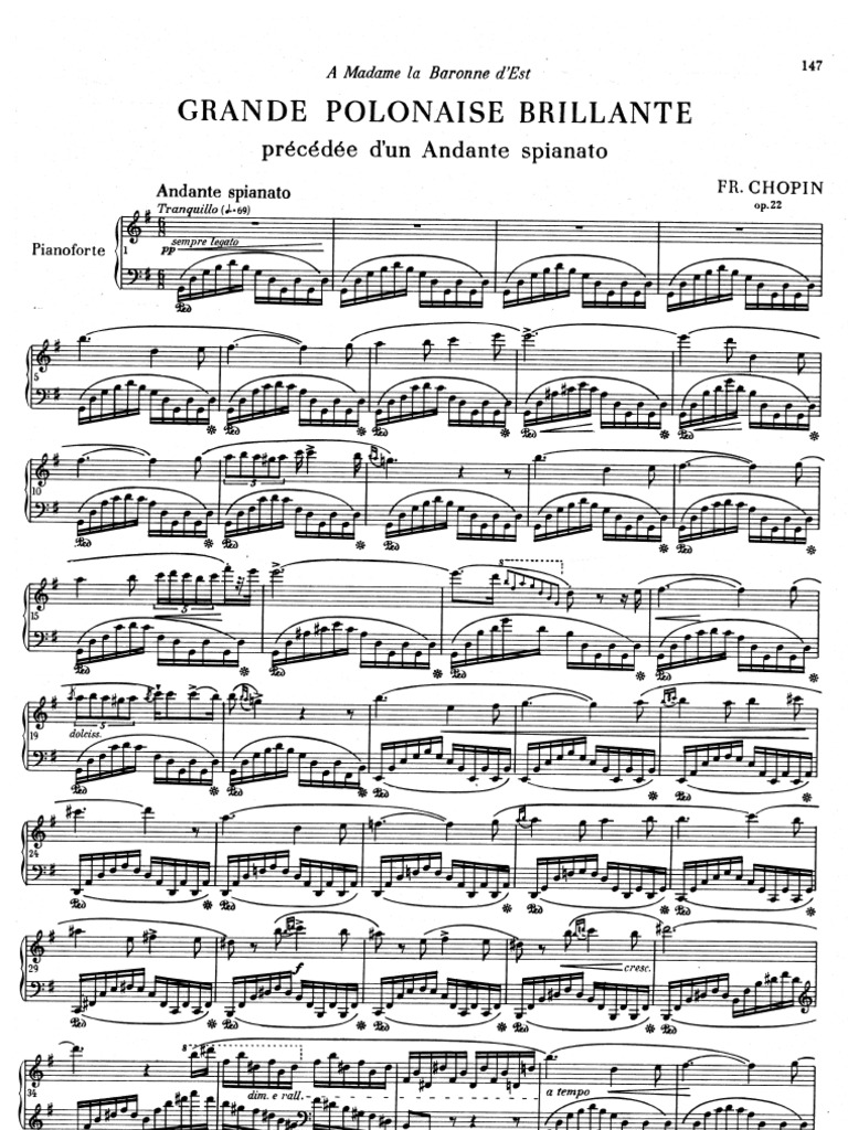 Chopin, Op.22 Andante Spianato Et Grande Polonaise Brillante PDF