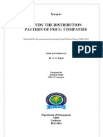 Study The Distribution Pattern of FMCG Companies: Synopsis