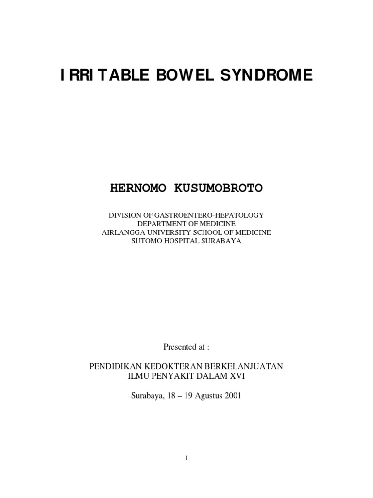 Irritable Bowel Syndrome (IBS) PDF Hernomo | PDF