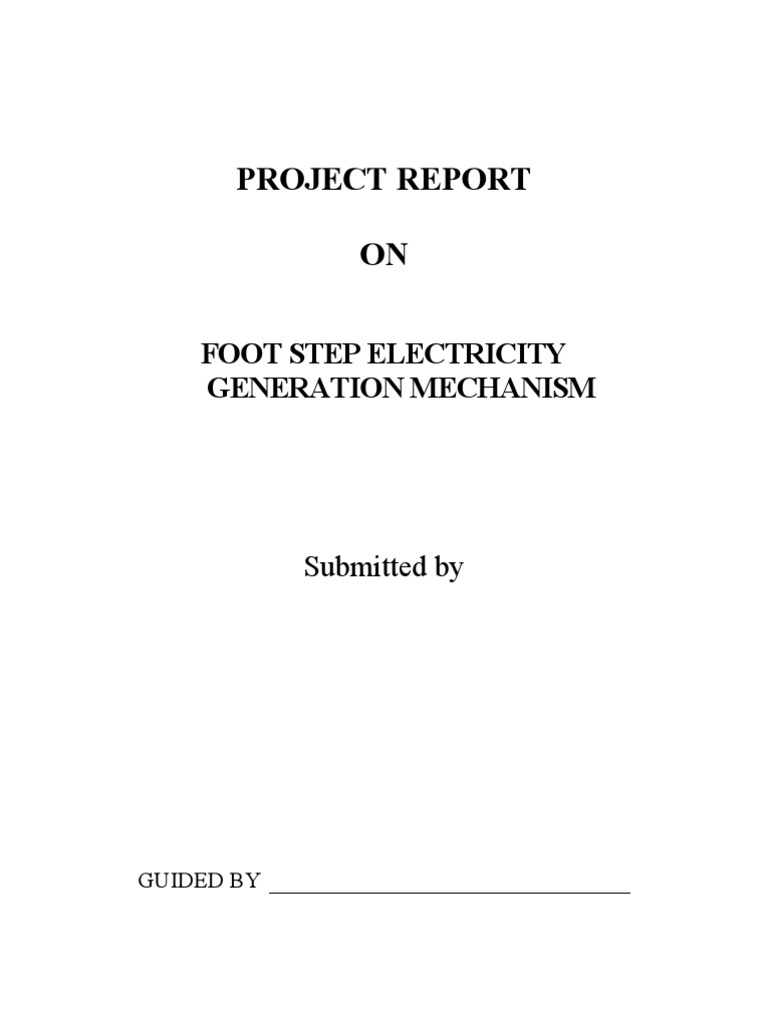 Foot Step Electricity Generation Mechanism Using Rack and Pinion PDF