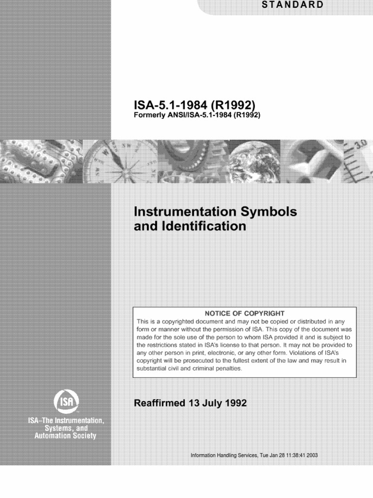 ISA 5.1 Instrumentation Symbols and Identification PDF