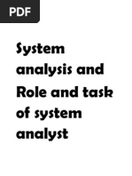 System Analysis & Task of System Analyst