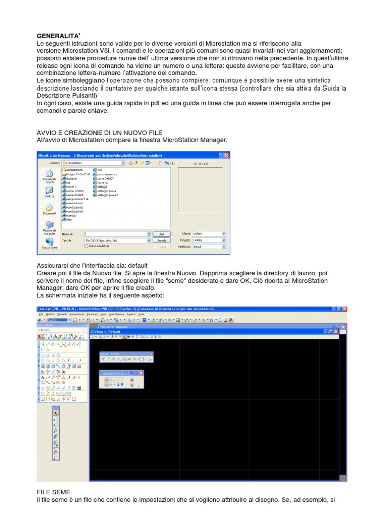 Istruzioni Microstation V8 | PDF