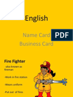 English: Name Card Business Card