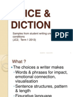 VOICE & DICTION Samples of Student Writing