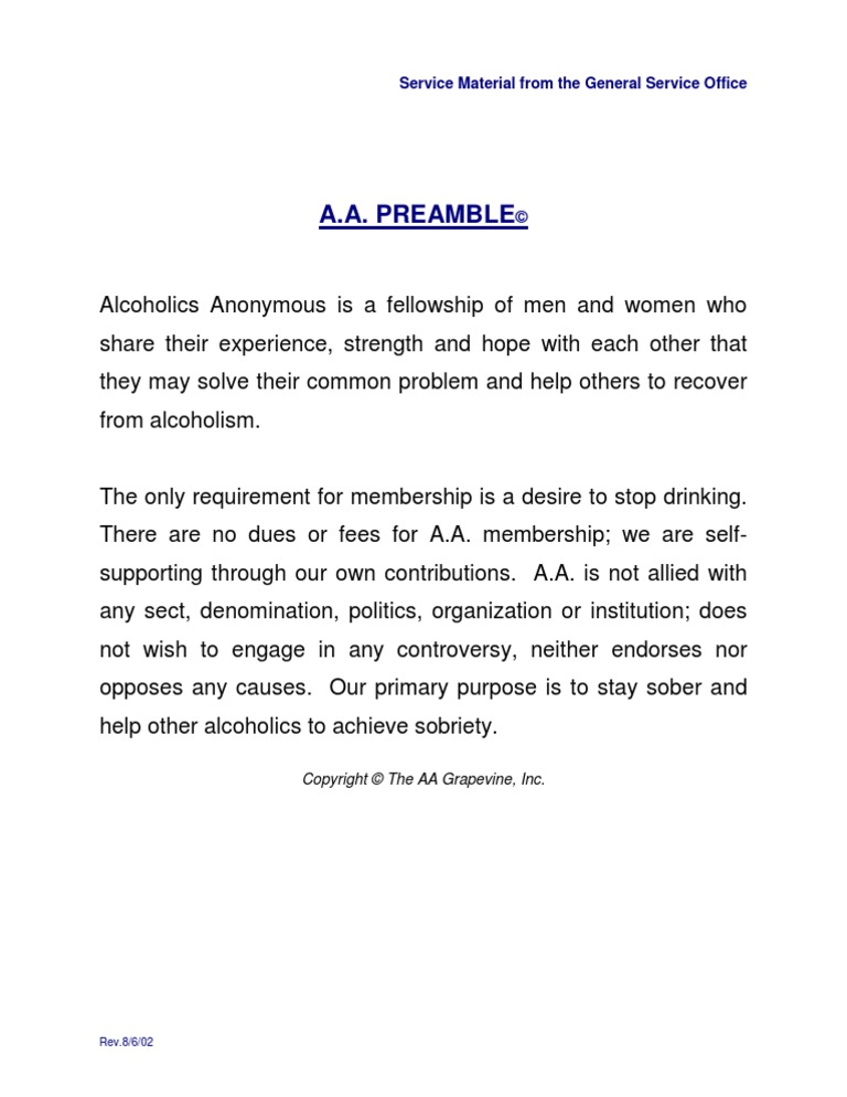 AA Preamble