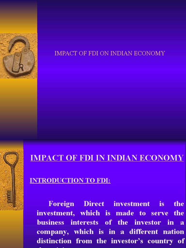 FDI's Impact on India's Economy | PDF | Foreign Direct Investment ...