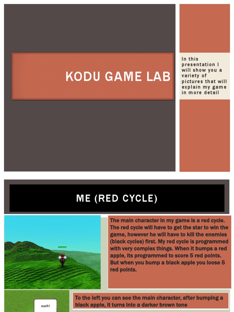 Kodu Game Lab: Red Cycle Adventure | PDF