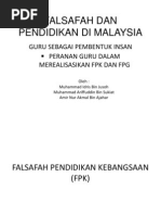 Falsafah Dan Pendidikan Di Malaysia - Peranan Guru Merealisasikan FPK FPG