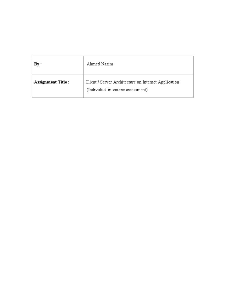 Client / Server Architecture On Internet Application | PDF | Web Server