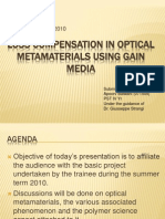 Loss Compensation in Optical Metamaterials Using Gain Media