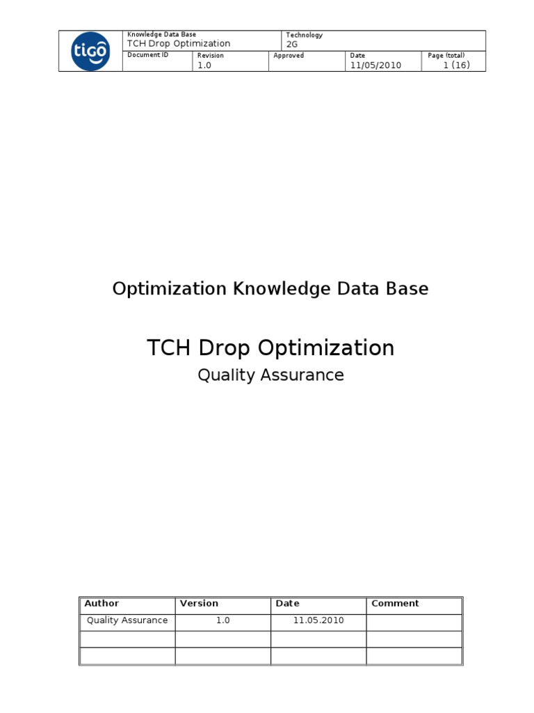 TCH Drop Rate Optimization Guide | PDF | Electromagnetic Interference ...