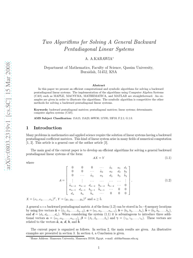 PDMA | PDF | System Of Linear Equations | Determinant