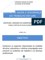 GESTÃO DE SAÚDE E SEGURANÇA DO TRABALHO EM UAN