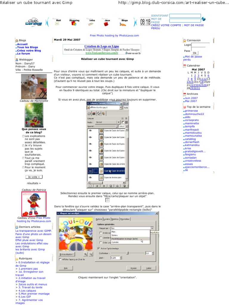 Créer un cube tournant avec GIMP | PDF | Blog | Cyberespace