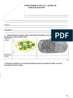 0 Teza Simestriala La Biologie in Clasa a Xa c