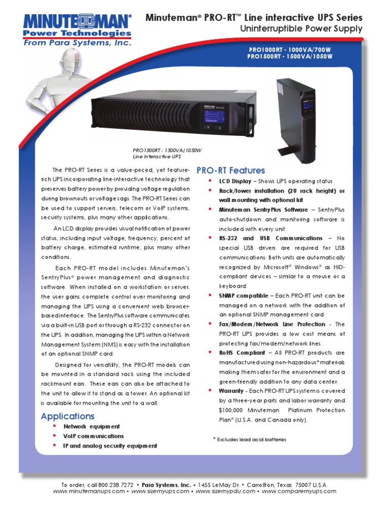 pro-rt data sheet | Usb | Electrical Engineering