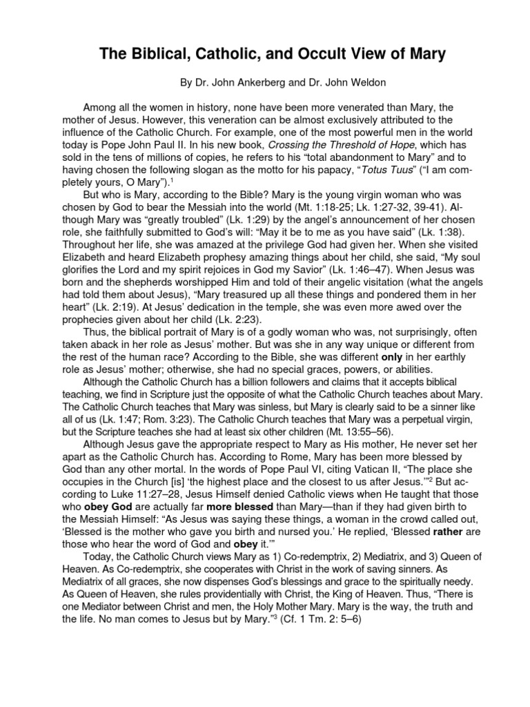 How We Should View Mary PDF Mary, Mother Of Jesus Catholic Church