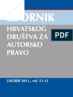 Zbornik: Hrvatskog Društva Za Autorsko Pravo