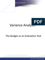 Variance Analysis: The Budget As An Evaluation Tool