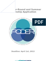 2013 PODER Year-Round and Summer Internship Application