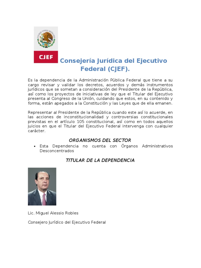 Consejería Jurídica Del Ejecutivo Federal | PDF | Federación ...