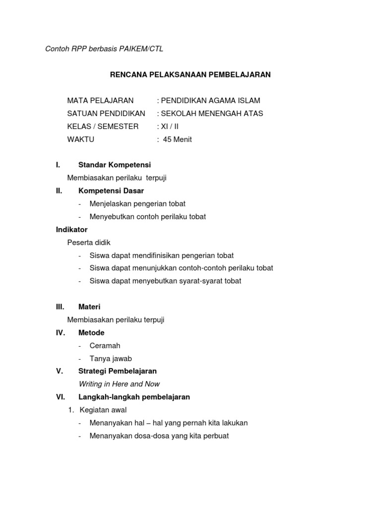 03 Contoh Rpp Berbasis Paikem